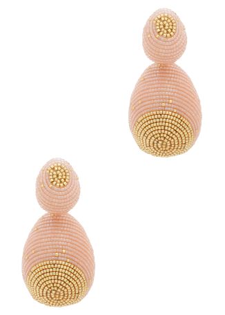 Che che bead-embellished 24kt gold-plated drop earrings