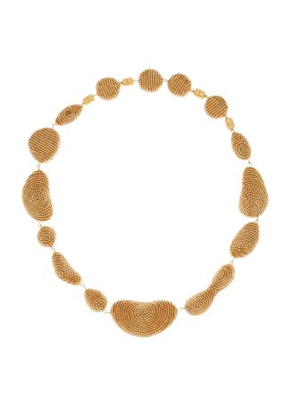 Costa gold bead-embellished necklace