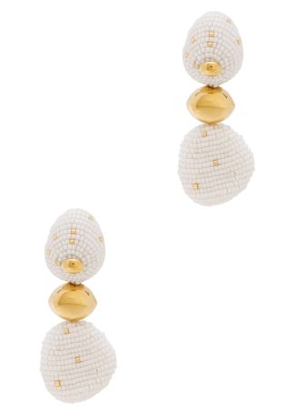 Fiamma bead-embellished 24kt gold-plated drop earrings