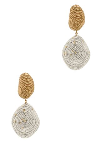 Gioia bead-embellished 24kt gold-plated drop earrings