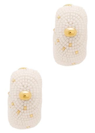 Nuvola ivory bead-embellished hoop earrings