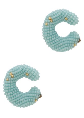 Ora blue bead-embellished ear cuff
