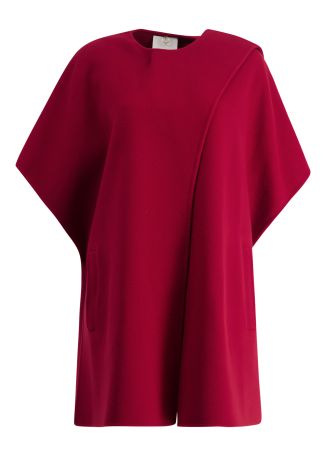 Red panelled wool-blend top