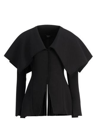 Black wool-blend top