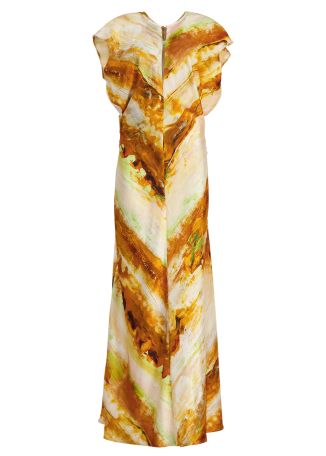 Yarrow printed satin maxi dress