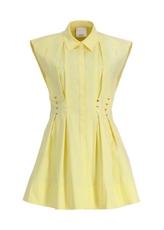 Kimpton yellow panelled stretch-cotton mini dress