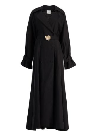 Evehill black belted linen-blend maxi dress