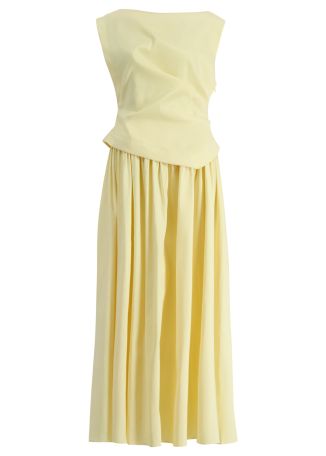 Stopes yellow gathered maxi dress