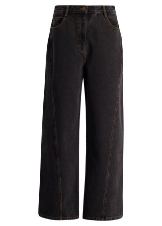 Poulton black wide-leg jeans