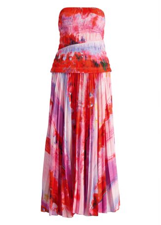 Rockland pleated midi dress