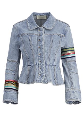 Kai blue grosgrain-detail denim jacket