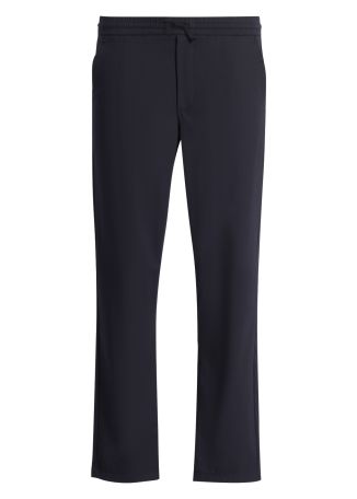 Arcade navy tapered-leg wool-blend trousers