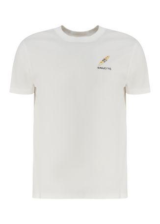Popincourt white embroidered cotton t-shirt