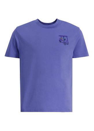 Popincourt blue embroidered cotton t-shirt
