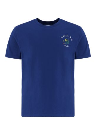 Popincourt navy embroidered cotton t-shirt