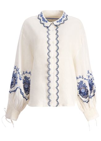 Abadia wild embroidered linen shirt