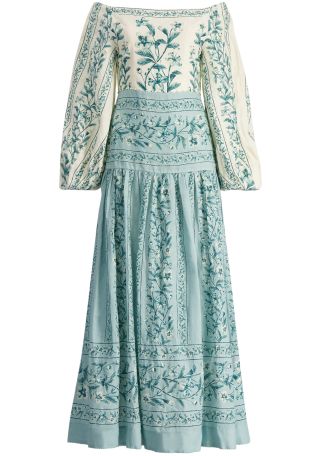 Senlis ceiba floral-print linen maxi dress