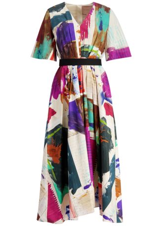 Sana printed cotton midi dress
