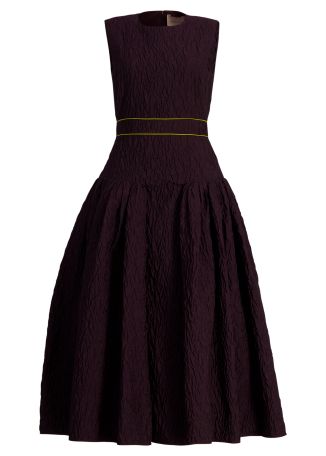 Aya burgundy textured midi dress