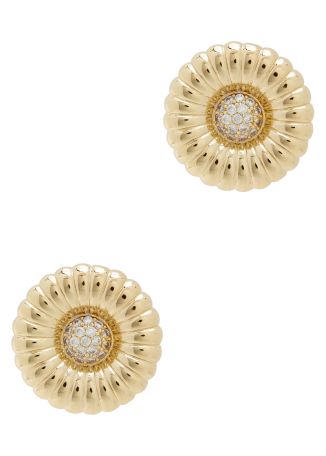 Retro radiance crystal-embellished 24kt gold-plated stud earrings