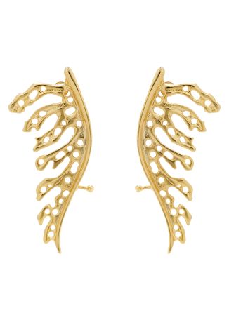 Mystic leaf 24kt gold-plated ear cuff