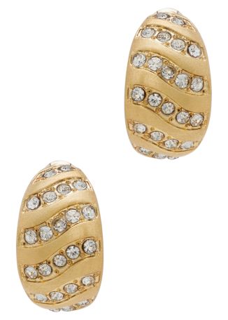 Aurora wave crystal-embellished 18kt gold-plated hoop earrings