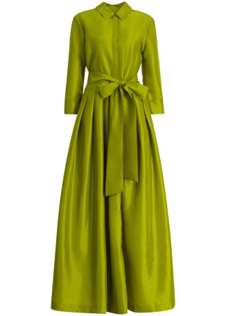 Julip belted satin maxi dress