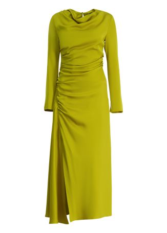 Odessa gathered satin midi dress
