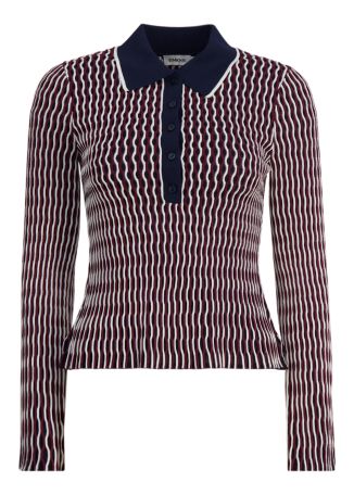 Colleen knitted rayon polo shirt 
