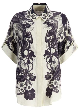 Mickey printed linen shirt