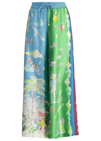 Daria printed silk trousers