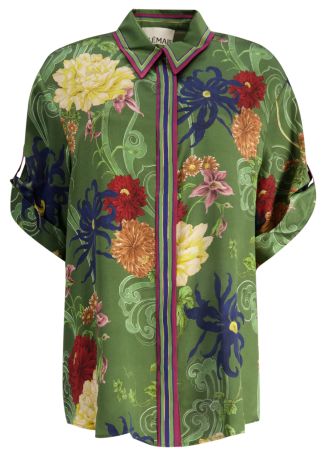 Avery floral-print silk shirt