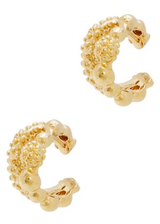 Duo plaka layered 18kt gold-plated ear cuff