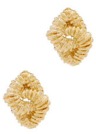 Loto textured 18kt gold-plated stud earrings
