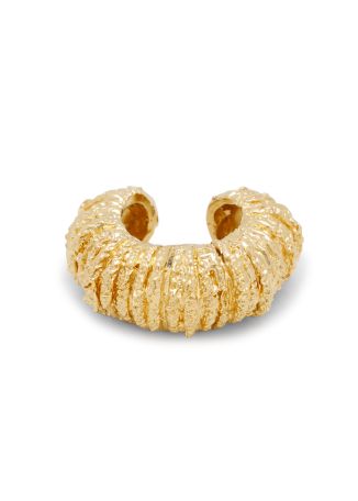 Mantra textured 18kt gold-plated ring