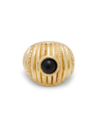 Small reef stone-embellished 18kt gold-plated ring