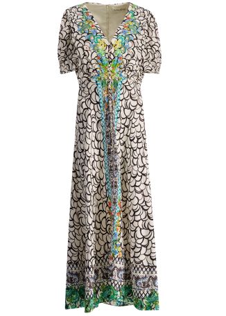 Lea printed silk maxi dress