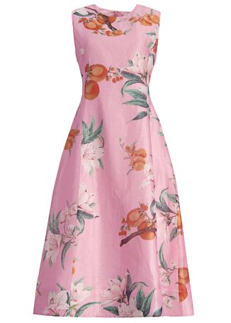 Cleo floral-print linen-blend midi dress