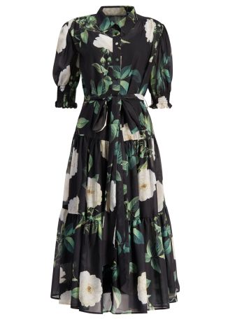 Ellie floral-print chiffon midi dress