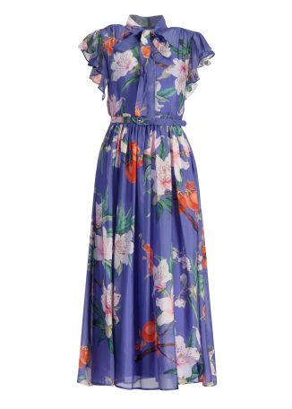 Grace floral-print chiffon midi dress