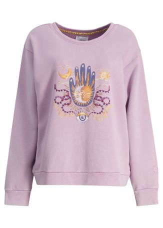 Written in the stars bead-embellished cotton sweatshirt