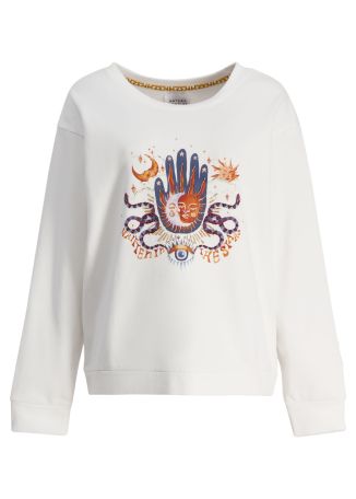 Written in the stars bead-embellished cotton sweatshirt