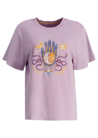 Written in the stars bead-embellished cotton t-shirt