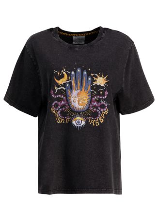 Written in the stars bead-embellished cotton t-shirt