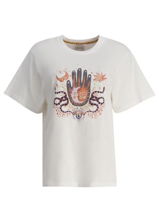 Written in the stars bead-embellished cotton t-shirt