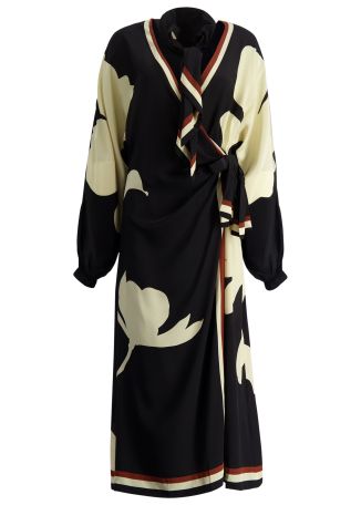 Ollantay floral-print silk midi dress