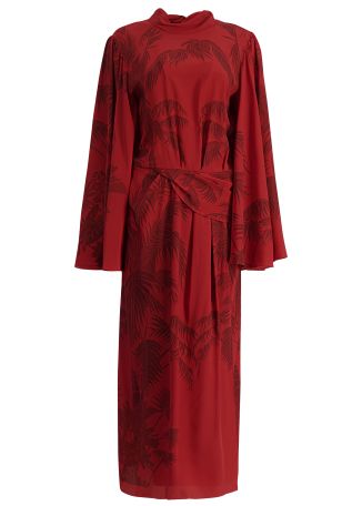 Chilled paradise printed silk midi dress