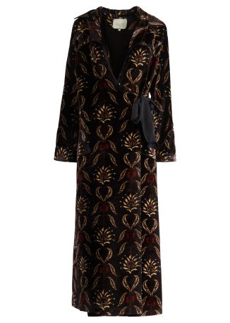 New sunrise printed silk-blend midi dress