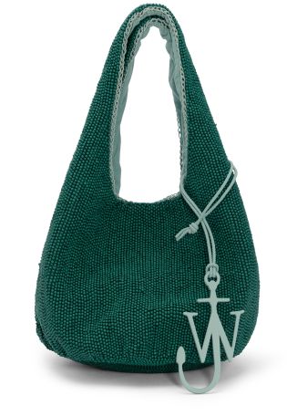 Green beaded shoulder bag