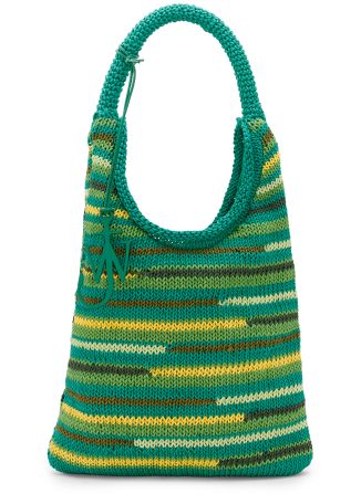 Knitted cotton shoulder bag